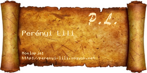 Perényi Lili névjegykártya