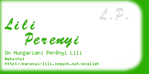 lili perenyi business card